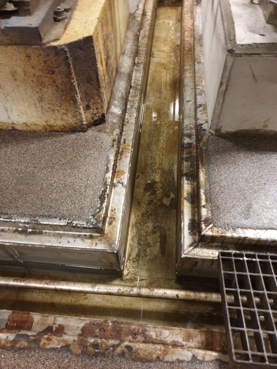 Corrosion protection system required for cracked weld seams in waste channel