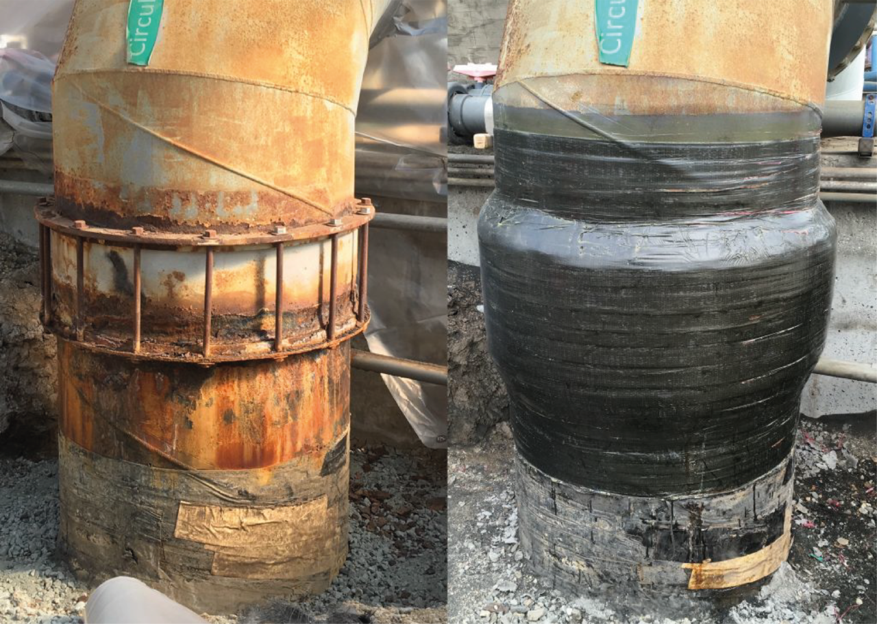 Integrity of pipe restored with Belzona SuperWrap II