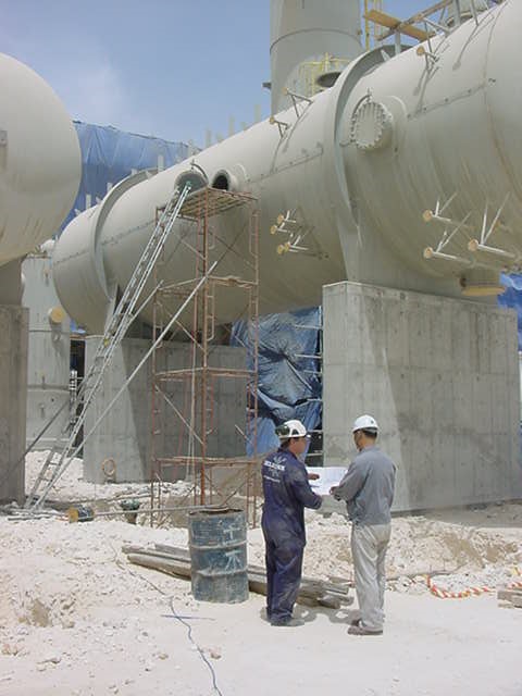 Vessel installation at the construction in an oilfield