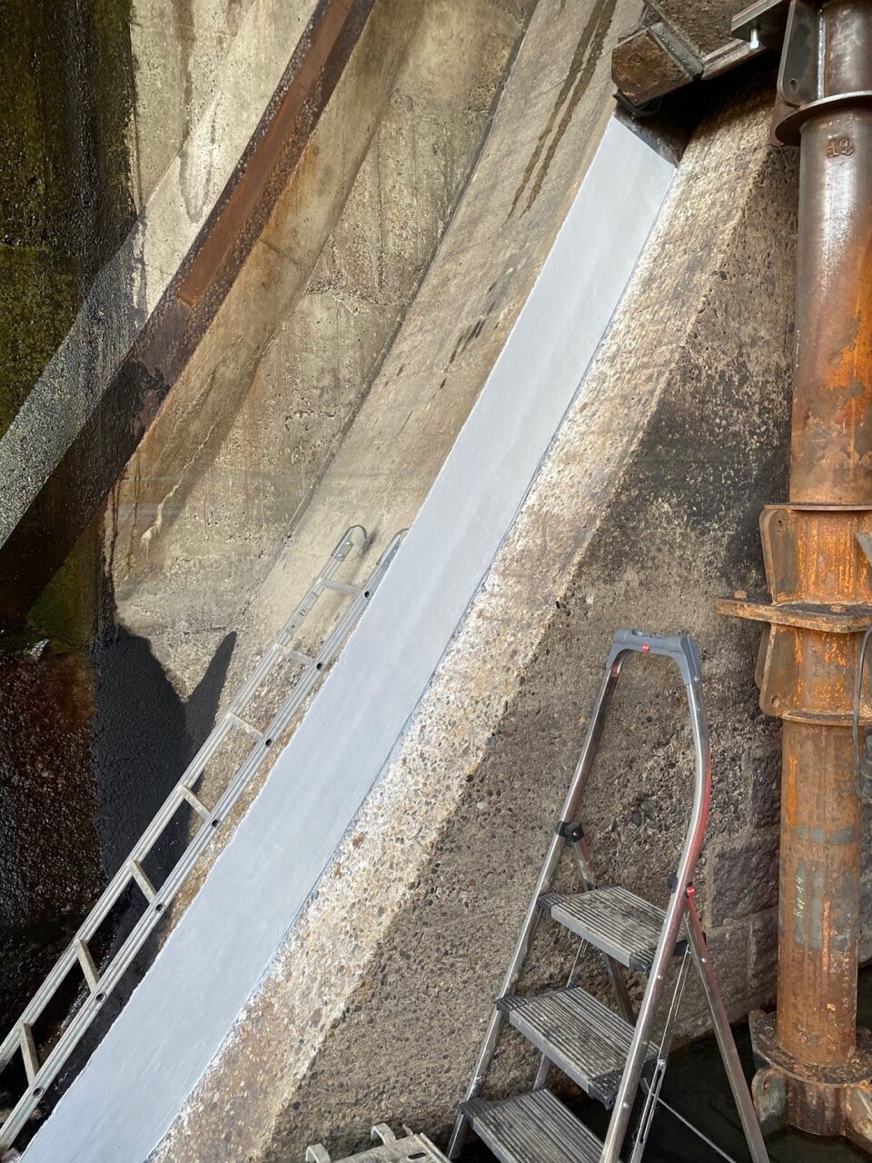 Figure 4. Lock gate repaired and protected with combination of epoxy pastes