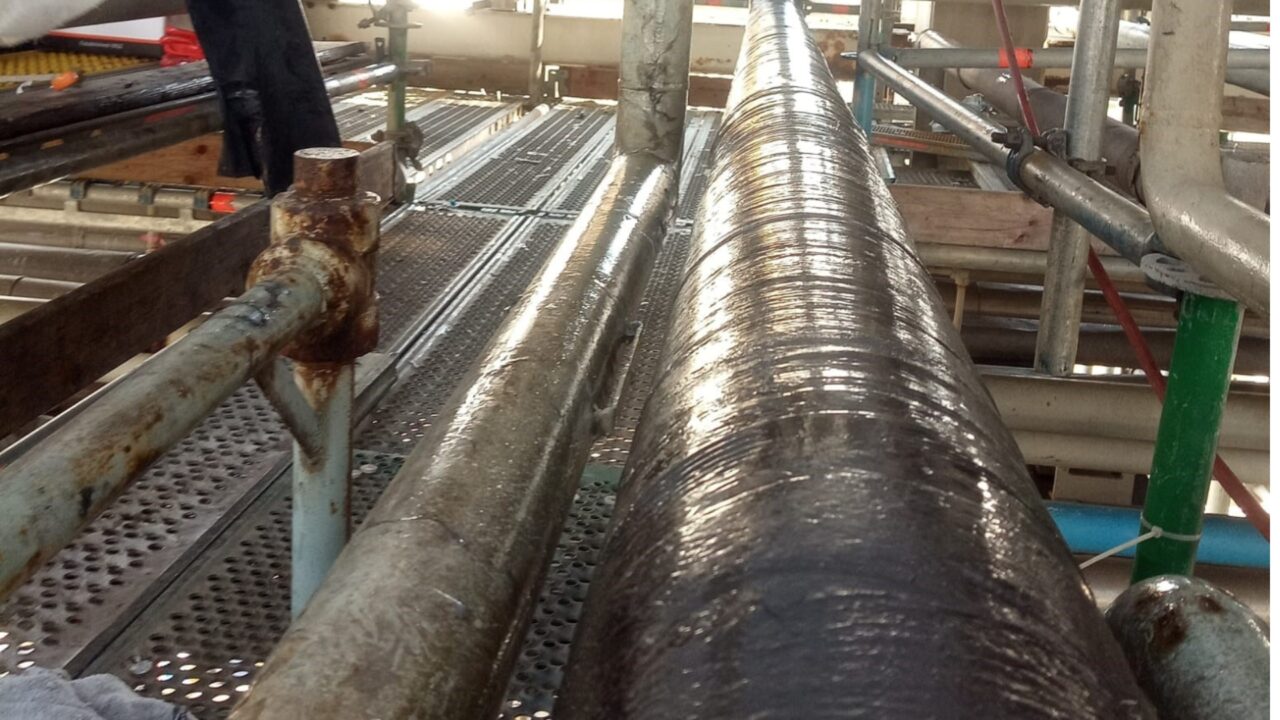 Belzona SuperWrap II pipe wrap in action