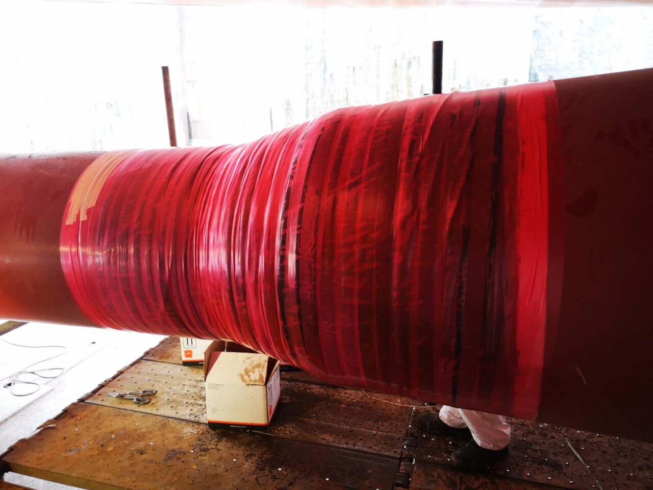 Release film applied to tail shaft