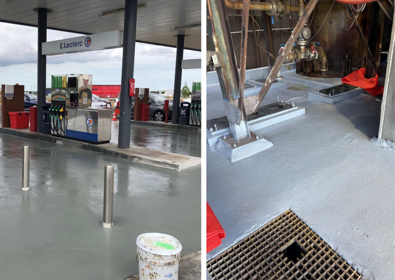 Epoxy coatings created a protective barrier against chemicals, environmental, and physical damage and also serving as positive grip flooring when combined with appropriate aggregates