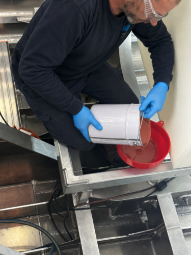 Propeller shaft repair with liquid shim