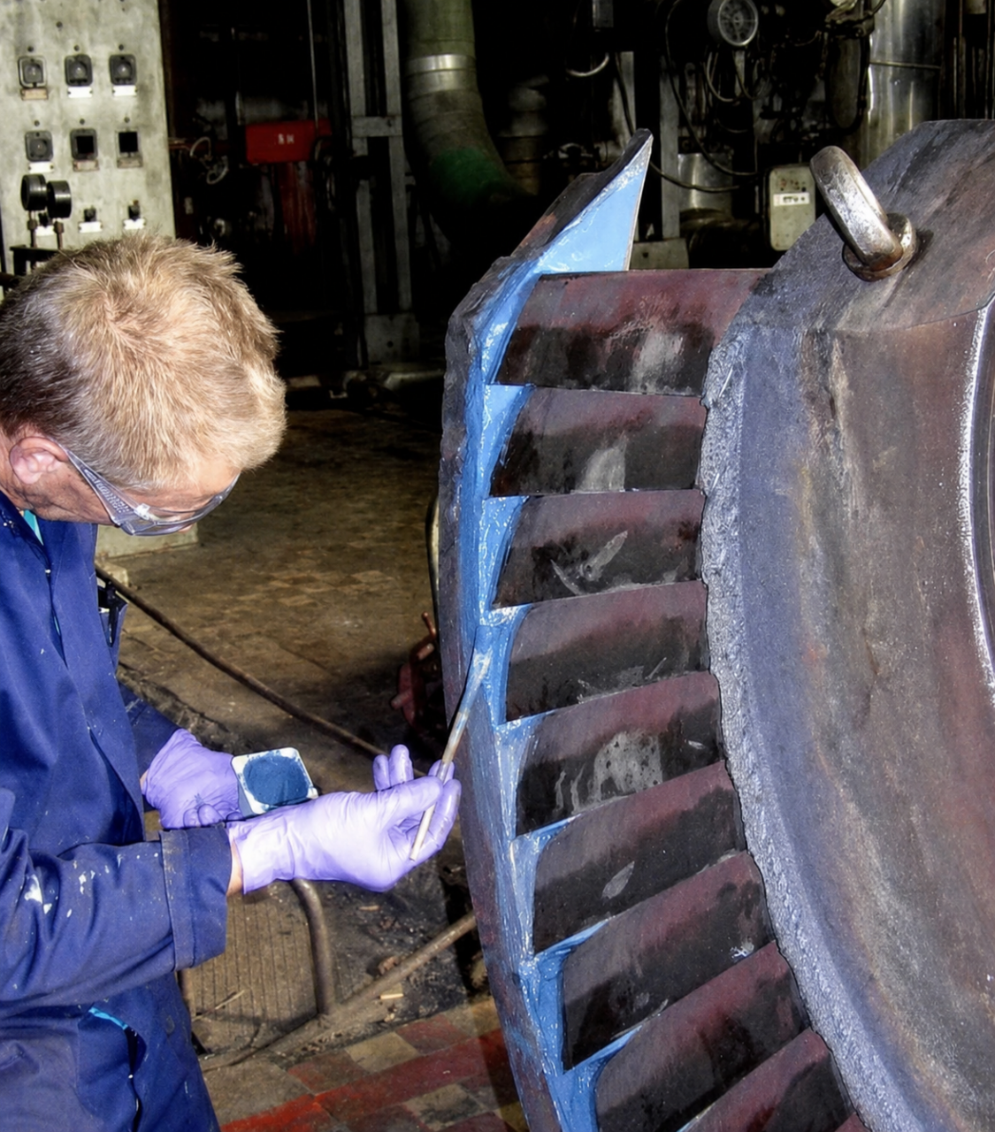 Application of epoxy coating, Belzona 1391, on steam turbine