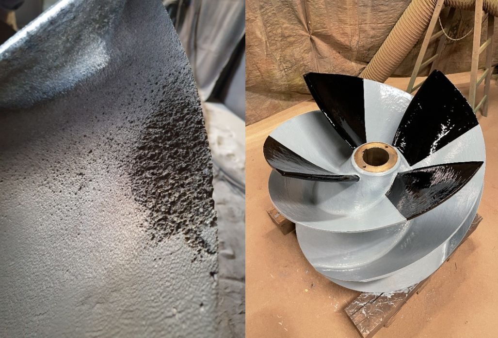Cooling water pump impeller repaired and protected against cavitation. Image credit Belzona Distributor, ISEA d.o.o.