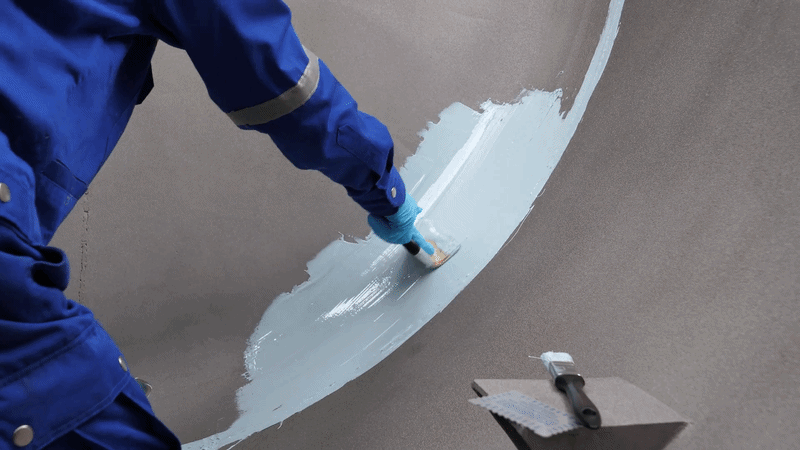 Spray and brush application of industrial protective coating