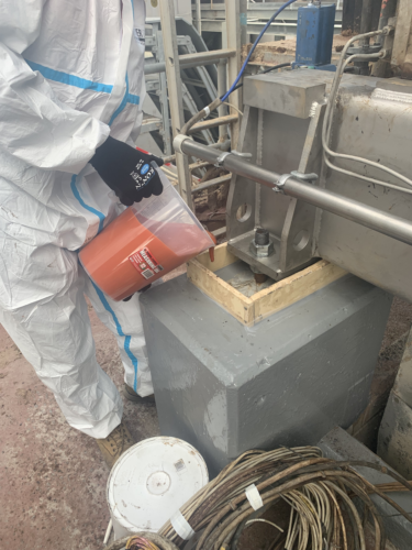 Anchoring a screw press to its base with Belzona 7111