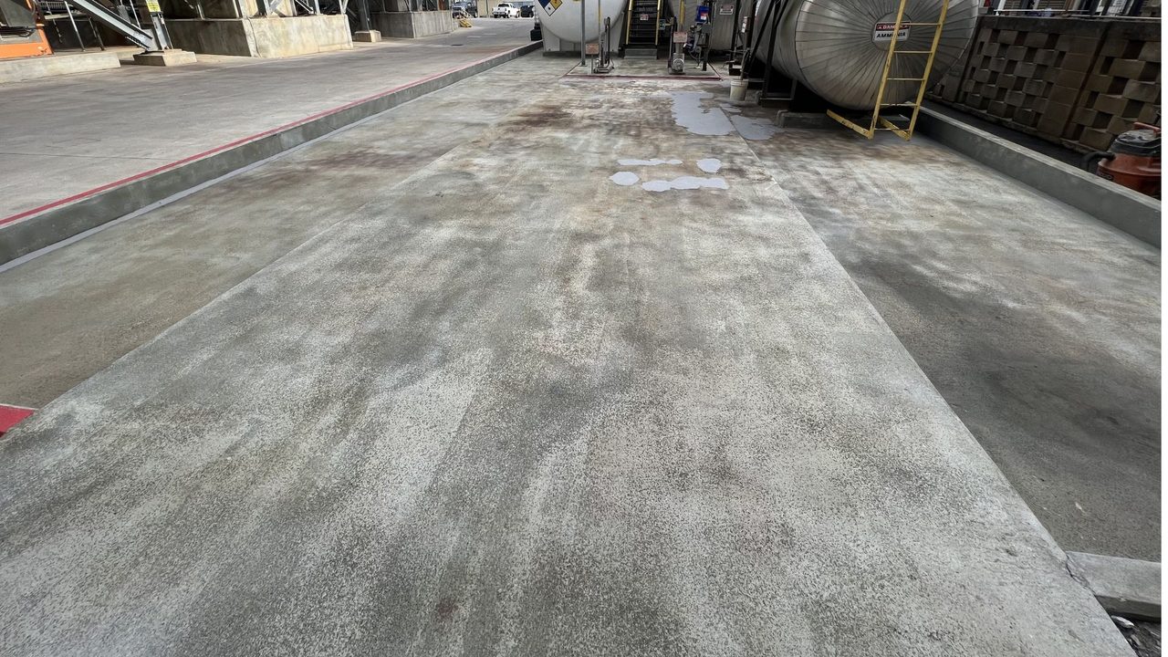 Concrete in a Sulfuric Acid Containment Area Rebuilt Ready for Protective Coating