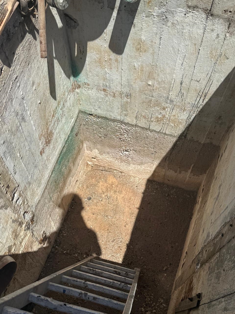 Deterioration of a Concrete Drainage Pit Caused by Continuous Exposure to Water, Cleaning Chemicals and General Service Conditions.