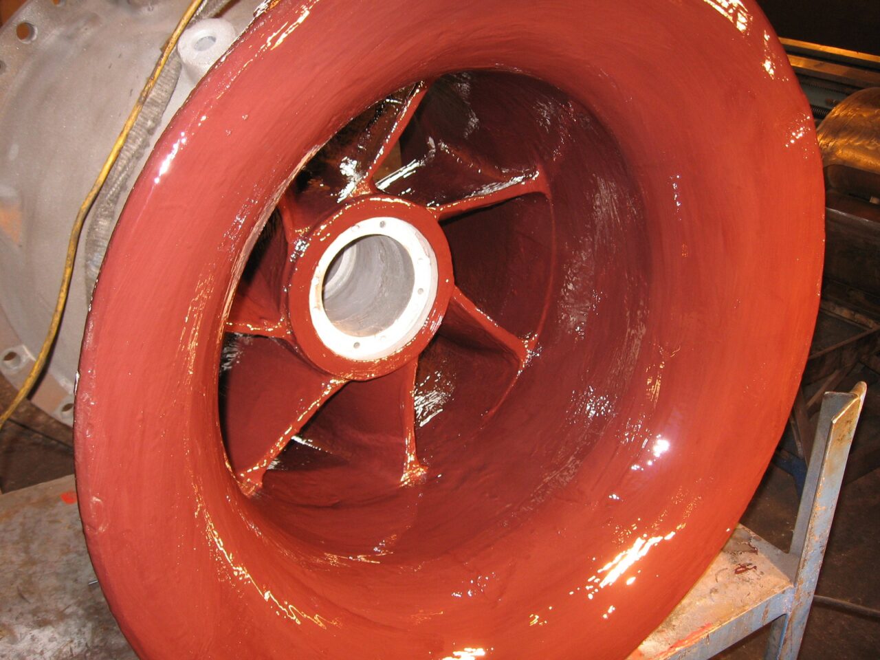 Pump volute coated with Belzona 4311