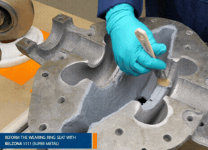 Reform the wear ring seat with Belzona 1111 (Super Metal)