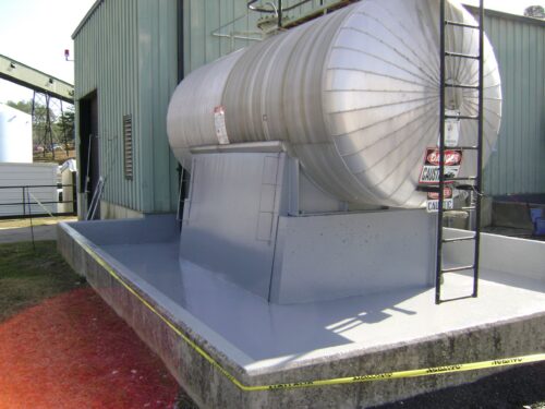 A tank's secondary containment area is coated with Belzona 5811 (Immersion Grade)